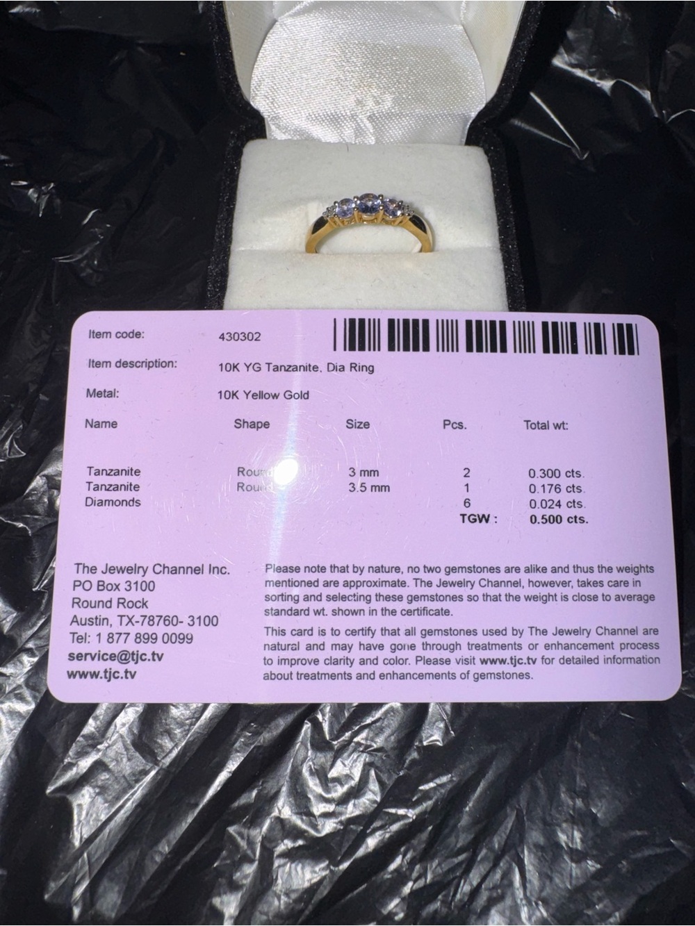 10K Yellow Gold Tanzanite & Diamond Ring